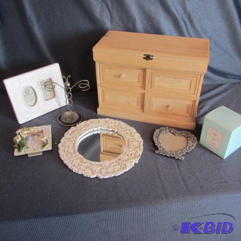 Jewelry Box, Mirror, Candle Holders