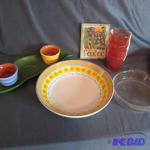 Pasta Bowl, Glasses, Tray