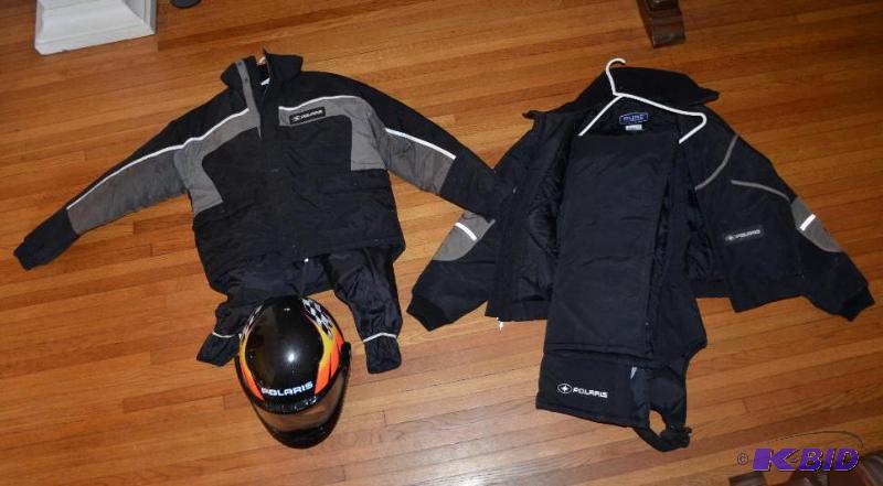 lot 113 image: Polaris snowmobile suits with pants and jacke...