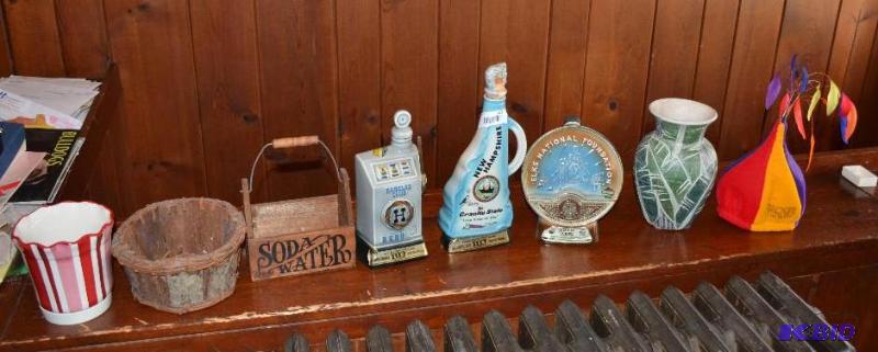 lot 117 image: Jim beam collector bottles with misc items...