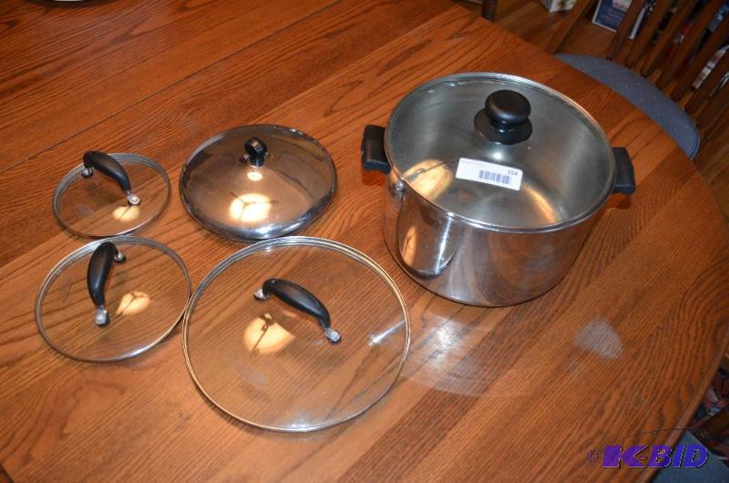 lot 154 image: Calphalon lids & pot - kitchen cookware...
