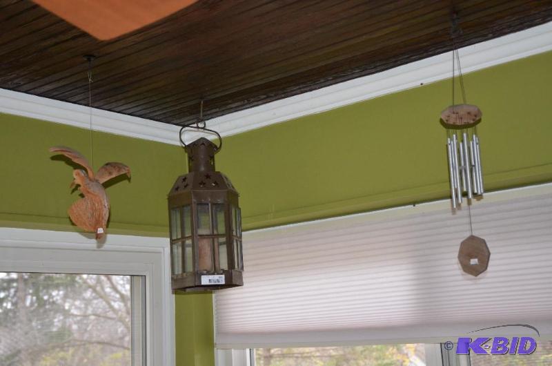 lot 156 image: 5 porch decor - bell, bird, candle, owl, wind...