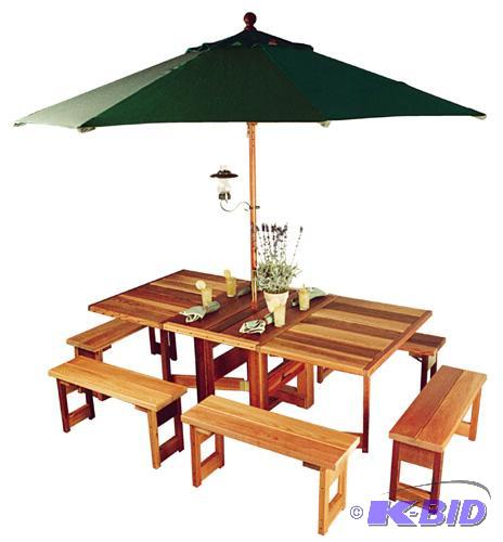 lot 2 image: The Frontier Furnishing Co.Table & 4 ben...