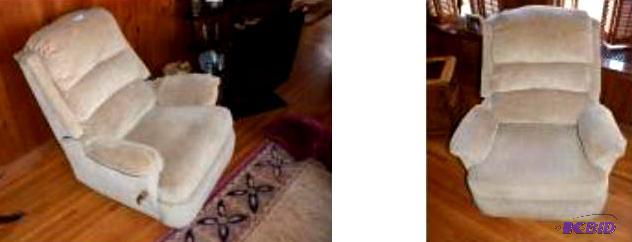 lot 64 image: Two Reclining swivel rocker chairs, matching ...