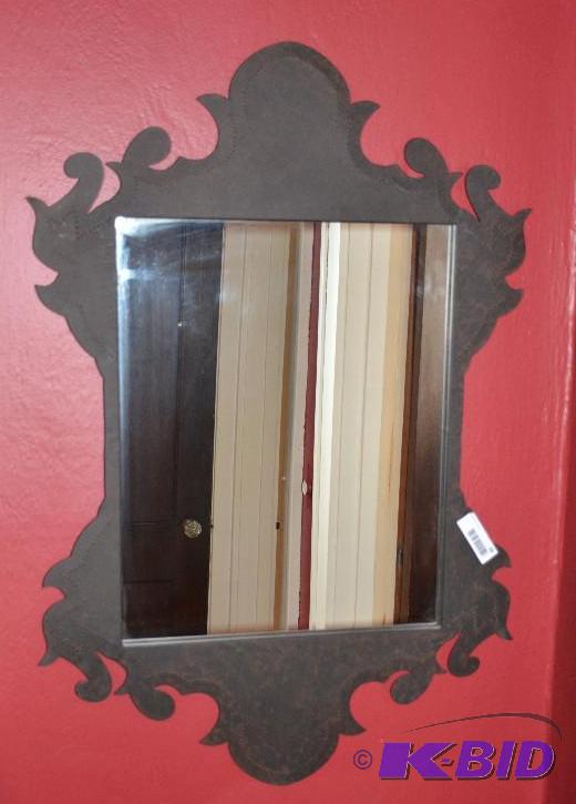 lot 68 image: Mirror 36x17 Unique metal frame...