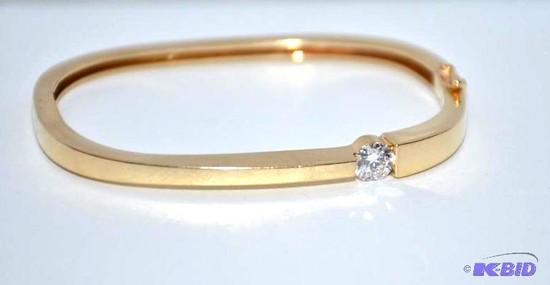 lot 4 image: 14k Gold Diamond bracelet with matching e...