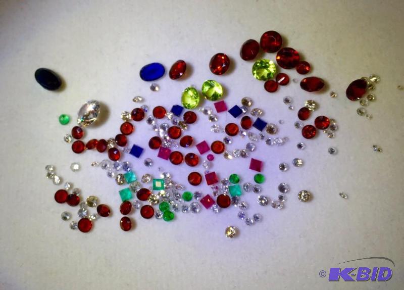 lot 46 image: Large group of DIAMONDS & Precious stones...