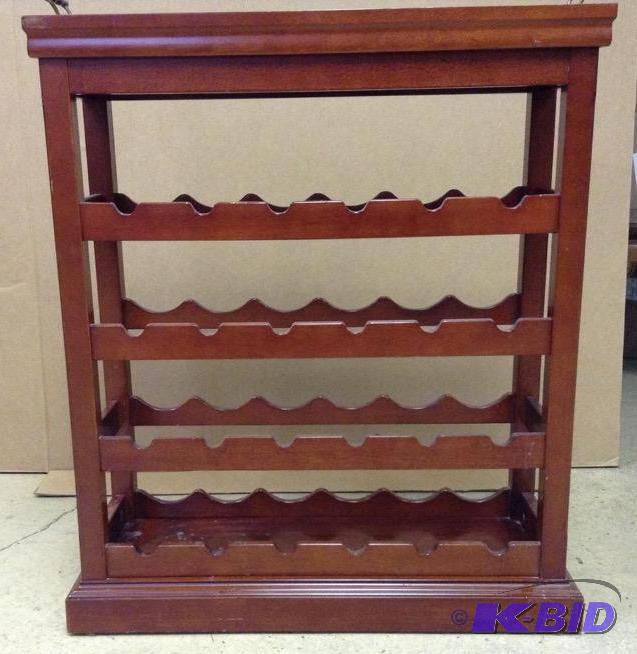 lot 5 image: Wooden Wine Rack with Serving Tray