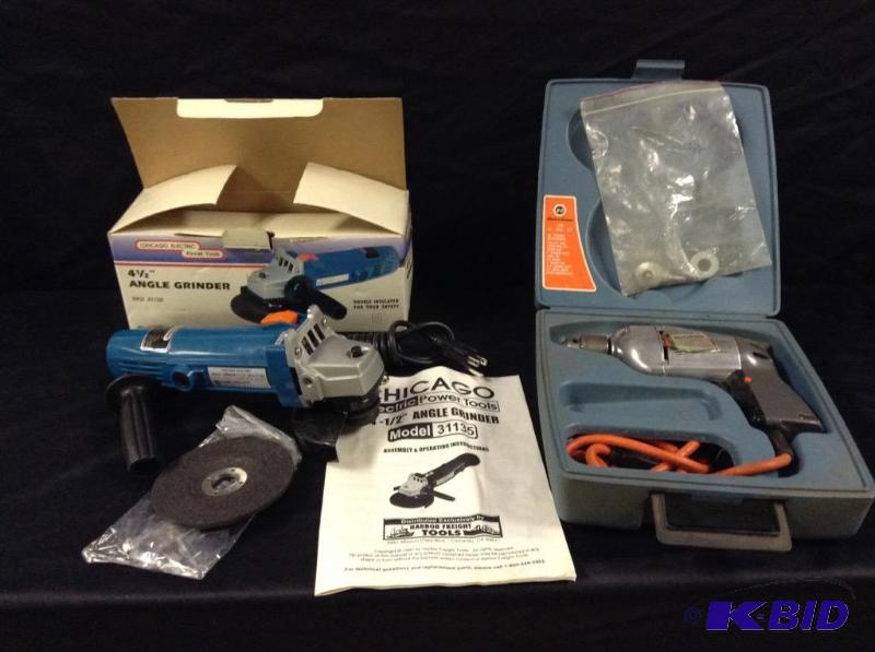 lot 57 image: Angle Grinder & Drill