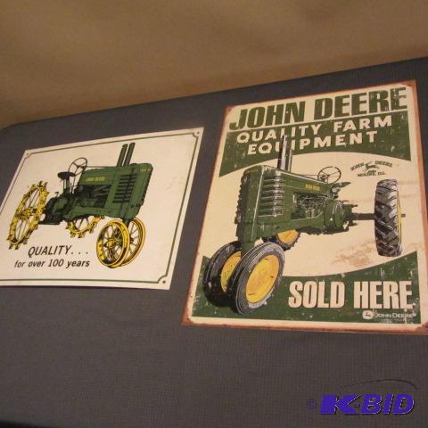 lot 10 image: John Deere Tin Signs