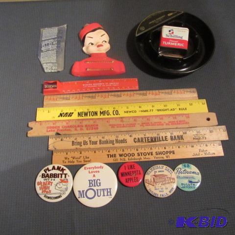 lot 38 image: Promotional Rulers, Buttons
