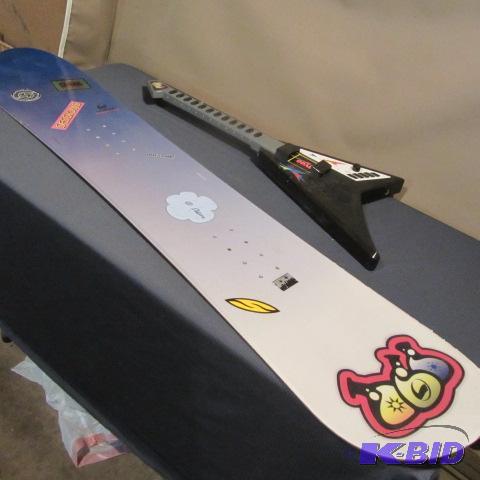 lot 55 image: Toy Guitar, Snowboard