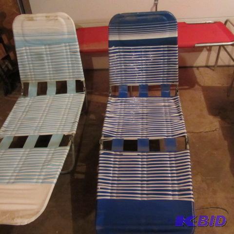 lot 85 image: Folding Cot, Chaise Lounges
