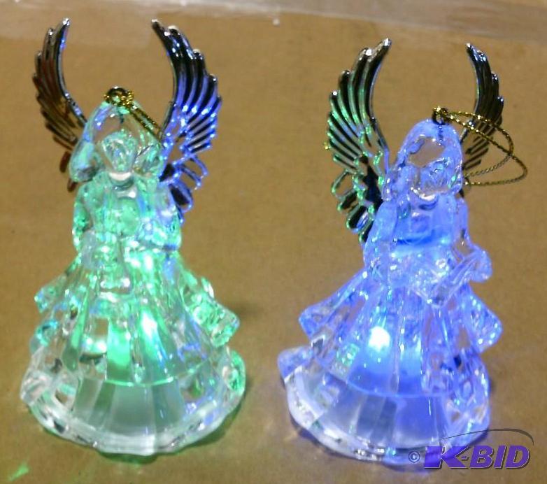 lot 110 image: Two Multi Colored Lighted Angel Ornaments - O...