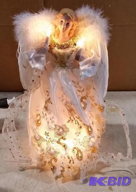 lot 60 image: Lighted Angel Tree Topper - Retail $39.95 - W...