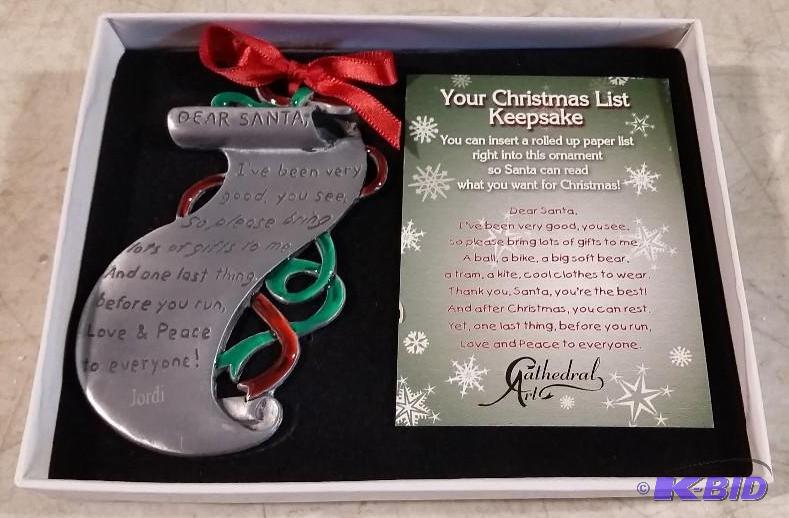 lot 72 image: &quotDear Santa" Keepsake Ornament - Re...
