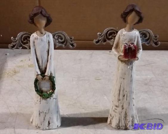 lot 79 image: Two Angel Statues - One angel has a repaired ...
