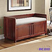 Walnut Bench with Under&nbspseat Storage and...
