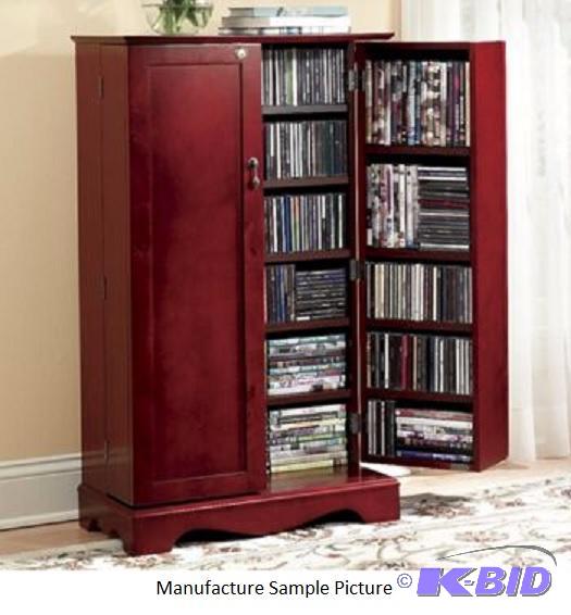 Locking CD Cabinet - Cherry Finish -&nbspSta...
