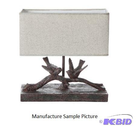 lot 30 image: Bird Table Lamp - 12" h x 7" d x 13...