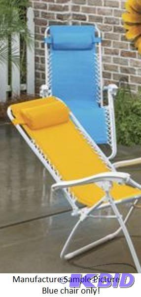 lot 52 image: Portable Zero Gravity Lounge Chair - Blue - T...