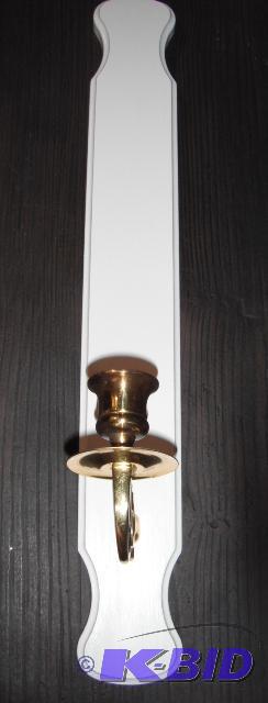 lot 65 image: White and Brass Candleholder - 19" l x 3...