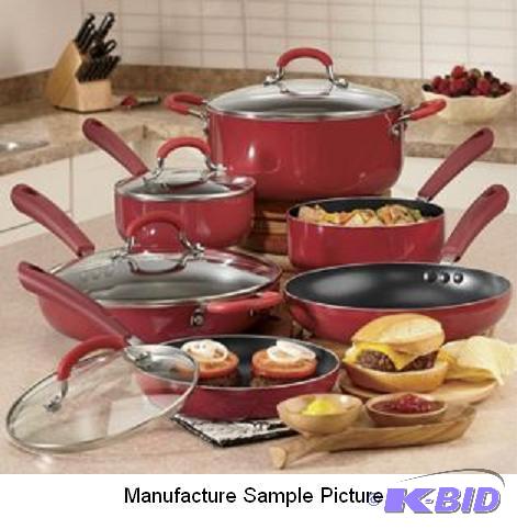 lot 69 image: Chef Tested 10 Piece Cookware Set - Red - Mod...