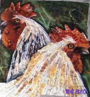 lot 9 image: Rooster Wall Art - Original picture was damag...