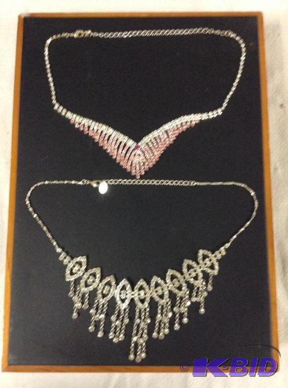 2 Beautiful Rhinestone Type Necklaces