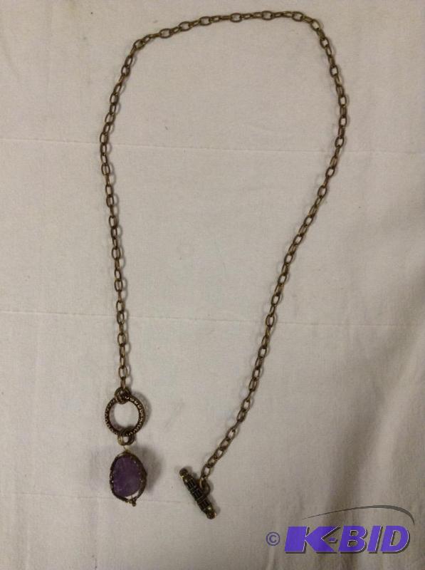 Large Amethyst Steampunk Style Necklace