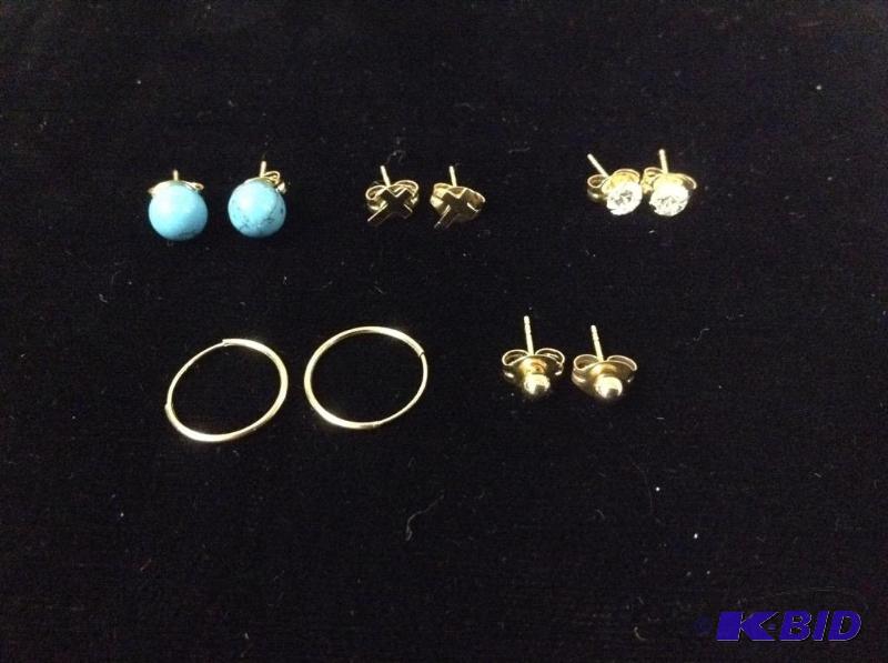 5 Pair 14K Earrings