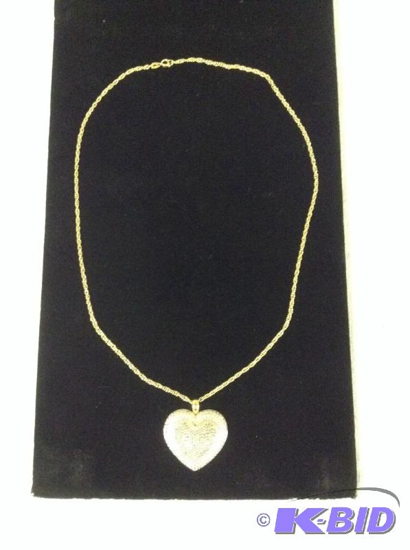 Gold & Diamond Heart Necklace