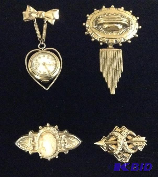 4 Vintage Gold Pins