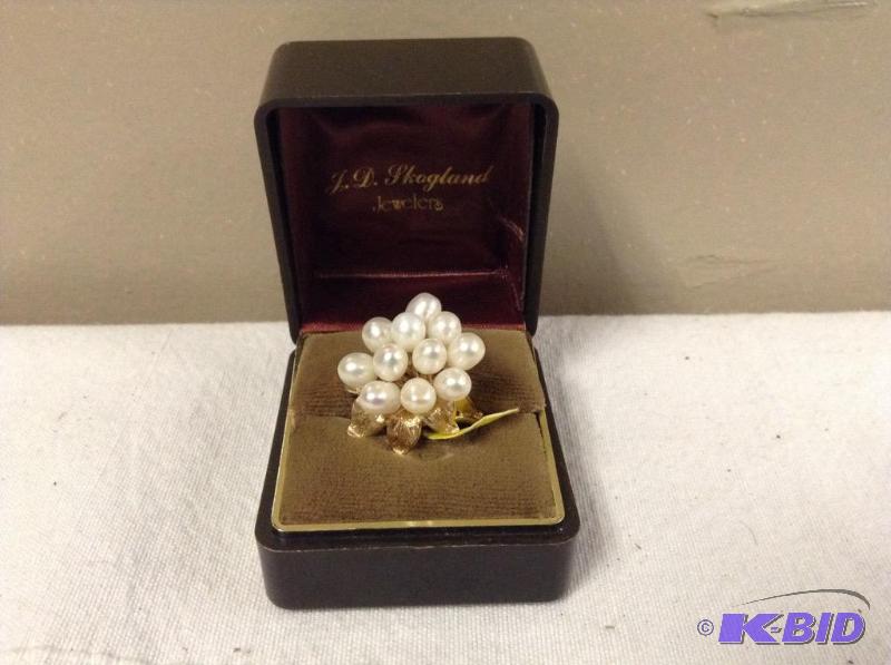 14 KT Gold Pearl Bouquet Ring