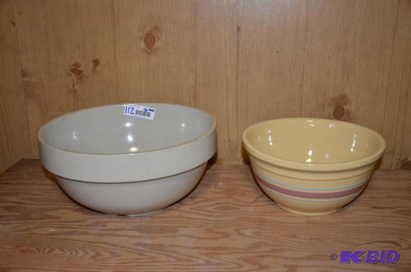 lot 112 image: Red Wing #2 bowl 13 diameter, Oven Ware bowl ...