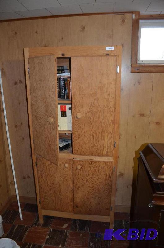 lot 138 image: Vintage Wood storagewardrobe cabinet 34x17x7...