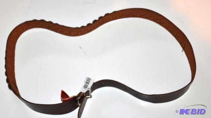 lot 152 image: Leather military handgun ammo belt by Head Br...