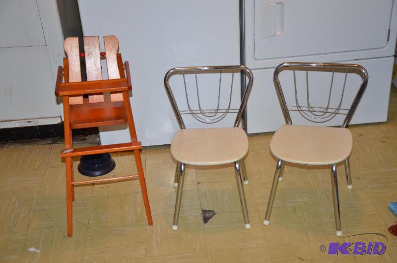 lot 163 image: Antique childs toy chairs...