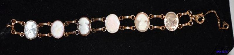 lot 183 image: 120 12k Gold Cameo bracelet -this is a neat ...