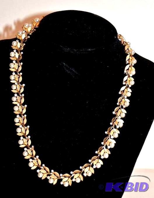 lot 201 image: Trifari necklace with stones...
