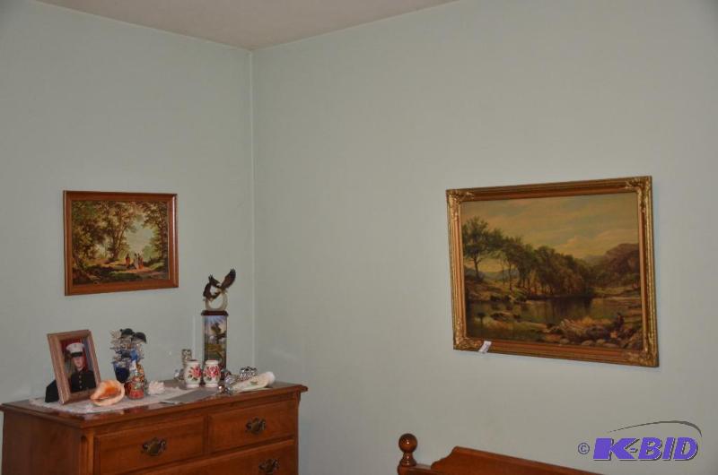 lot 69 image: 2 framed pictures and 3 vintage antique print...