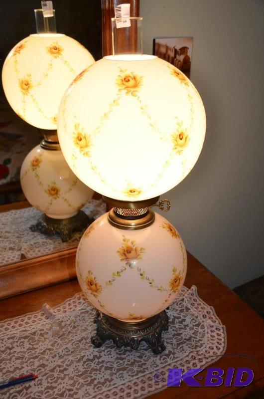 lot 71 image: Vintage glass lamp 18" tall...