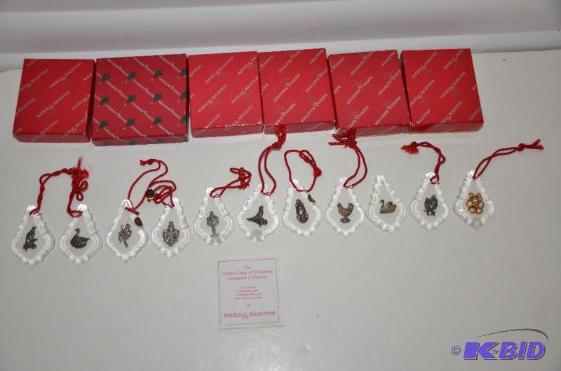 lot 94 image: REED & BARTON 12 Days of Christmas Orname...