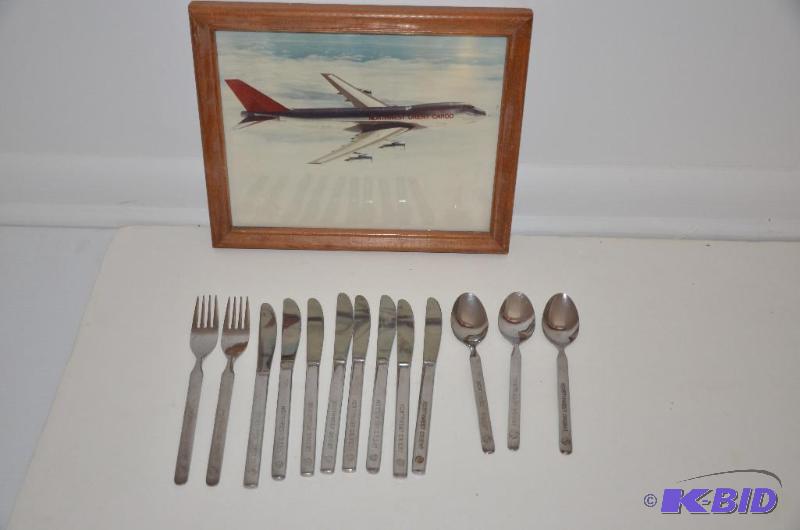 lot 97 image: Vintage Northwest Orient silverware & fra...