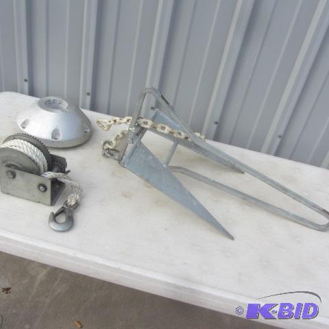 lot 122 image: Anchor, Winch & Stand