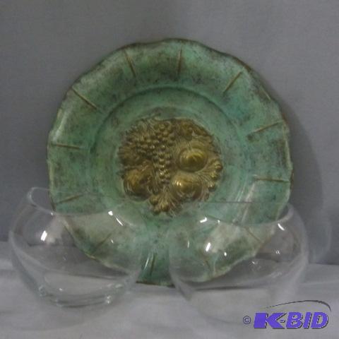 lot 134 image: Copper Embossed Charger