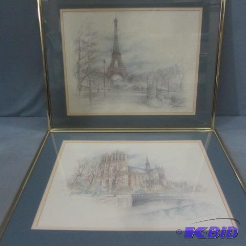 lot 191 image: Eiffel Tower & Notre Dame