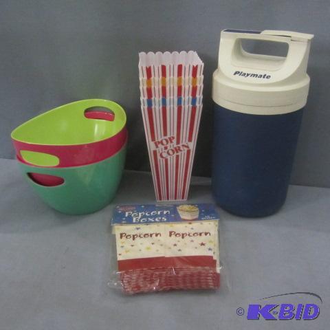 lot 50 image: Popcorn Party Supplies, Cooler