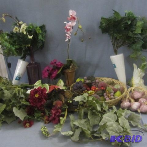 lot 73 image: Artificial Fruit, Flowers