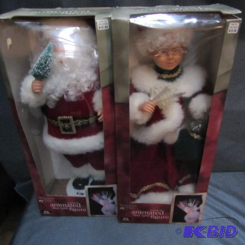 Animated Fiber Optic Santa